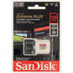 SanDisk Extreme PLUS microSDXC 128 GB + SD Adapter 200 MB/s and 90 MB/s A2 C10 V30 UHS-I U3