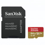 SanDisk Extreme microSDXC 64GB pre akčné kamery + SD Adapter 170 MB/s and 80 MB/s, A2 C10 V30 UHS-I U3