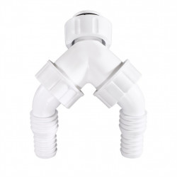 Xavax sifónová rozdvojka 1 na 2x 3/4, pre 2 odtokové hadice k 1 sifónu, spätný ventil, tesnenie