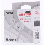 Hama USB-C slúchadlá s mikrofónom Season II, kôstky, biele
