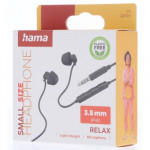 Hama slúchadlá s mikrofónom Relax, mini štuple, čierne Hama slúchadlá s mikrofónom Relax, mini štuple, čierne
