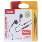 Hama slúchadlá s mikrofónom Noble, kôstky, ovládání hlasitosti, čierne