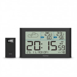 Hama Sylt, meteostanica, bezdrôtový senzor, DCF hodiny, teplota, vlhkosť, počasie, batérie, čierna