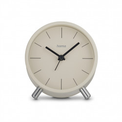 Hama Flores, budík riadený rádiovým signálom, priemer 11 cm, tichý chod, podsvietenie, šedo béžový