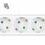 Hama predlžovací prívod s vypínačom, 3x zásuvka schuko, 1,4 m, biely
