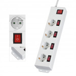 Hama predlžovací prívod XL, 4 zásuvky schuko, 5 vypínačov, 1,4 m, biela