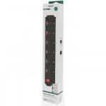 Hama prepäťová ochrana XL, 6 zásuviek schuko, 7 vypínačov, 1,4 m, čierna