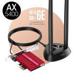 Cudy AX5400 Wi-Fi 6E PCI-Express sieťová karta, Tri-Band, ext. anténa so stojančekom (WE4000)