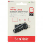 SanDisk Phone Drive USB-C/USB-A 32 GB 3.2 Gen 1, 100 MB/s, čierny