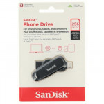 SanDisk Phone Drive USB-C/USB-A 256 GB 3.2 Gen 1, 100 MB/s, čierny