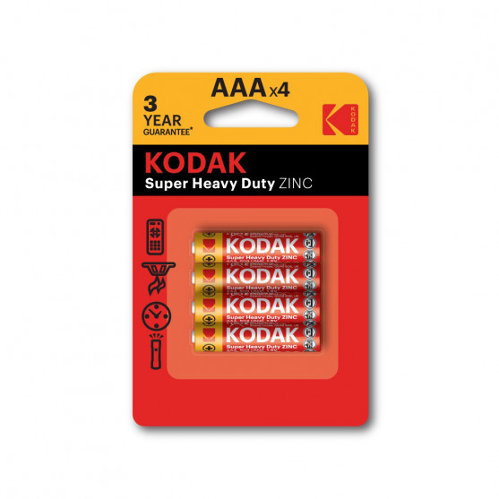 Kodak  Havy Duty zinko-chloridová batéria, AAA, 4 ks, blister