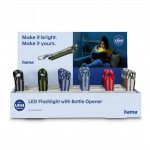 Hama FL4, LED baterka s otváračom na fľaše, karabínka, batérie, 24 ks v displeji  (cena za 1 ks)