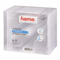 Hama CD Double box, štandardný obal na 2 CD/DVD, priehľadný, balenie 10 ks (cena za balenie)
