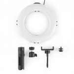Hama SpotLight Smart 80 II, kruhové LED svetlo 8, držiak mobilu, diaľková spúšť, stolný statív