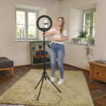 Hama SpotLight Steady 120 III, kruhové LED svetlo 12 pre smartfóny, Bluetooth spúšť, statív