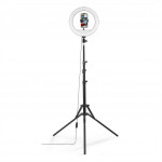 Hama SpotLight Steady 120 III, kruhové LED svetlo 12 pre smartfóny, Bluetooth spúšť, statív