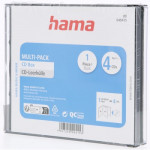 Hama CD Multi-Pack, obal na 4 CD/DVD, priehľadný/čierny Hama CD Multi-Pack, obal na 4 CD/DVD, priehľadný/čierny