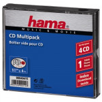 Hama CD Multi-Pack, obal na 4 CD/DVD, priehľadný/čierny Hama CD Multi-Pack, obal na 4 CD/DVD, priehľadný/čierny