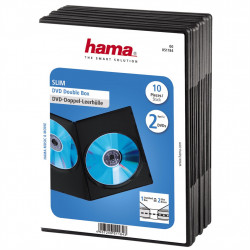 Hama Slim Double, obal na 2 DVD, s fóliou, čierny, balenie 10 ks (cena za balenie)