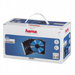 Hama CD Slim Box, obal na 1 cd/dvd, priehľadný/čierny, balenie 50 ks (cena za balenie)