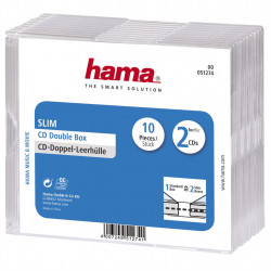 Hama CD Slim Double Box, obal na 2 cd/dvd, priehľadný, balenie 10 ks (cena za balenie)