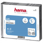 Hama CD Slim Box, obal na 1 cd/dvd, priehľadný/čierny, balenie 5 ks (cena za balenie) Hama CD Slim Box, obal na 1 cd/dvd, priehľadný/čierny, balenie 5 ks (cena za balenie)