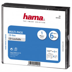 Hama CD Multi-Pack, obal na 6 CD/DVD, priehľadný/čierny