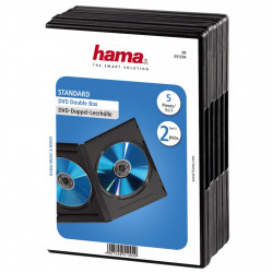 Hama Standard Double, obal na 2 DVD, s fóliou, čierny, balenie 5 ks (cena za balenie)
