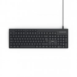 USB klávesnica CK-200, káblová, 8 multimed. tlačidiel, čierna, QWERTZ CZ