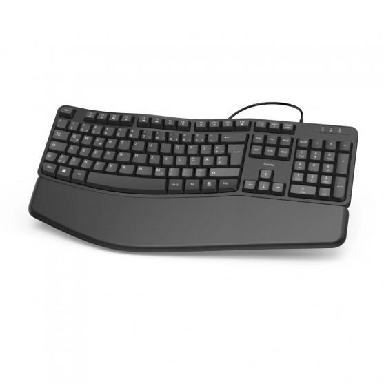 Ergonomická klávesnica EKC-400, s opierkou na zápästie, čierna, QWERTZ CZ