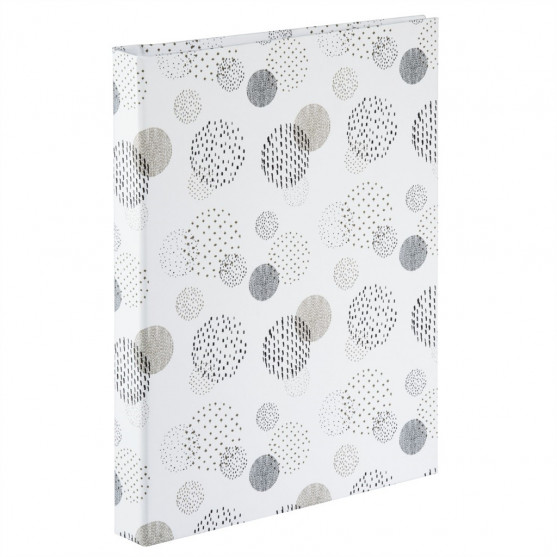 Hama album klasický špirálový GRAPHIC Dots 19x24,5 cm, 40 strán, biele listy