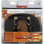 Hama HDMI kábel vidlica-vidlica, 5 m, pozlát., ferit. filtre, kovové vidlice, opletený, Ethernet