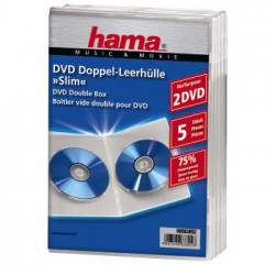 Hama Slim Double, obal na 2 DVD, s fóliou, priehľadný, balenie 5 ks (cena za balenie)