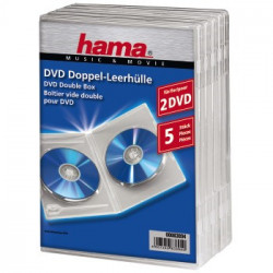 Hama Standard Double, obal na 2 DVD, s fóliou, priehľadný, balenie 5 ks (cena za balenie)