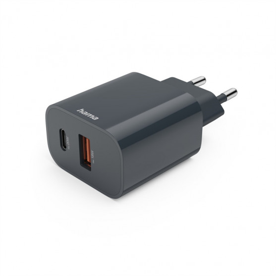 Hama rýchla USB nabíjačka USB-C + USB-A, PD/QC, 20 W, Ecosential