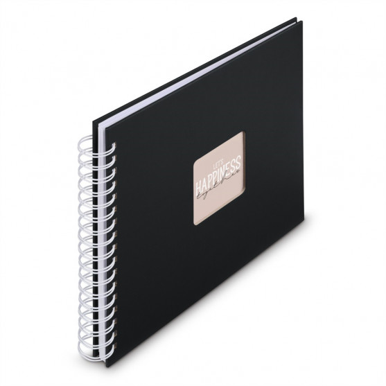 Hama album klasický špirálový FINE ART 28x24 cm, 50 strán, nová čierna, biele listy