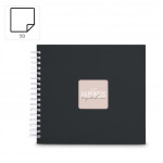 Hama album klasický špirálový FINE ART 28x24 cm, 50 strán, nová čierna, biele listy