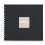 Hama album klasický špirálový FINE ART 28x24 cm, 50 strán, nová čierna, biele listy