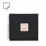 Hama album klasický špirálový FINE ART 28x24 cm, 50 strán, nová čierna, čierne listy Hama album klasický špirálový FINE ART 28x24 cm, 50 strán, nová čierna, čierne listy