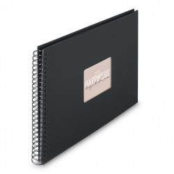 Hama album klasický špirálový FINE ART 36x32 cm, 50 strán, nová čierna, čierne listy