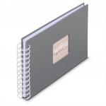 Hama album klasický špirálový FINE ART 24x17 cm, 50 strán, kamenná šedá, biele listy