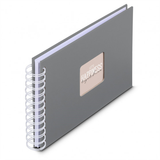 Hama album klasický špirálový FINE ART 24x17 cm, 50 strán, kamenná šedá, biele listy