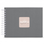 Hama album klasický špirálový FINE ART 24x17 cm, 50 strán, kamenná šedá, biele listy