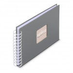 Hama album klasický špirálový FINE ART 24x17 cm, 50 strán, kamenná šedá, biele listy