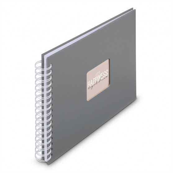 Hama album klasický špirálový FINE ART 28x24 cm, 50 strán, kamenná šedá, biele listy Hama album klasický špirálový FINE ART 28x24 cm, 50 strán, kamenná šedá, biele listy