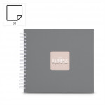 Hama album klasický špirálový FINE ART 28x24 cm, 50 strán, kamenná šedá, biele listy Hama album klasický špirálový FINE ART 28x24 cm, 50 strán, kamenná šedá, biele listy