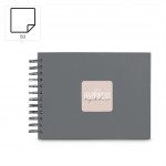 Hama album klasický špirálový FINE ART 24x17 cm, 50 strán, kamenná šedá, čierne listy