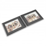 Hama album klasický špirálový FINE ART 24x17 cm, 50 strán, kamenná šedá, čierne listy