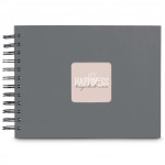 Hama album klasický špirálový FINE ART 24x17 cm, 50 strán, kamenná šedá, čierne listy