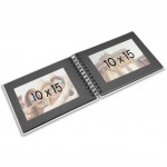 Hama album klasický špirálový FINE ART 24x17 cm, 50 strán, kamenná šedá, čierne listy